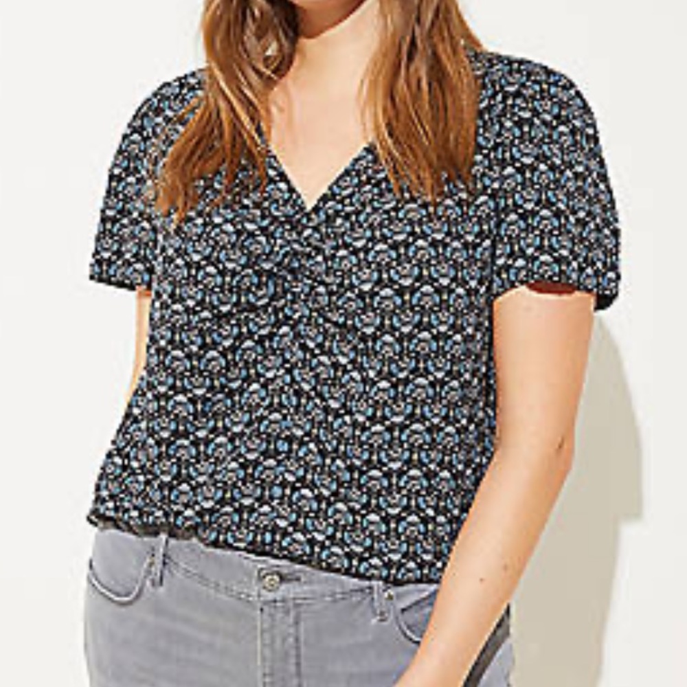 Loft Plus Mosaic Cinched Top